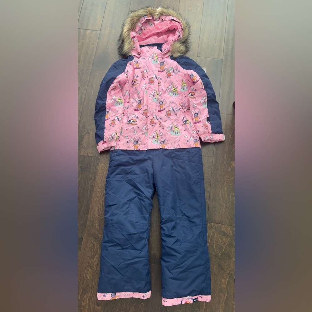 Kids Pink and Navy Ski/Snow Suit-One piece